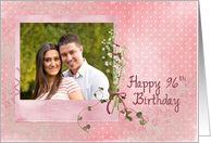 96th birthday, lily of the valley, bouquet, pink, photo card