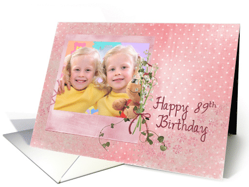 89th birthday, lily of the valley, bouquet, pink, photo card (901056)