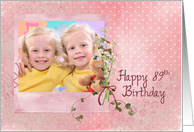89th birthday, lily of the valley, bouquet, pink, photo card