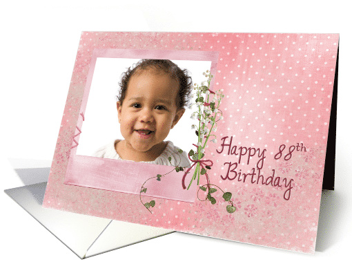 88th birthday, lily of the valley, bouquet, pink, photo card (901059)