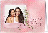 86th Birthday-lily of the valley bouquet on photo card frame card