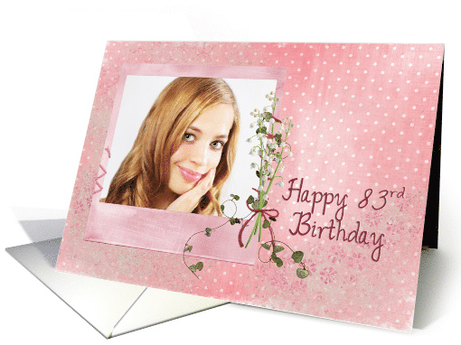 83rd birthday, lily of the valley, bouquet, pink, photo card (901064)