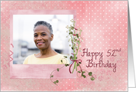52nd birthday, lily of the valley, bouquet, pink, photo card