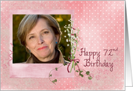 72nd birthday lily of the valley bouquet photo card