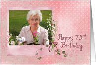 73rd birthday, lily of the valley, bouquet, pink, photo card