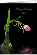 sister, birthday, tulip, flower, pearl card