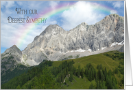 Deepest Sympathy with rainbow over mountains card