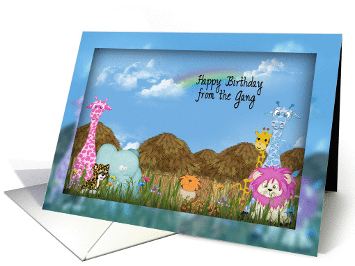 Birthday from the group jungle animals and rainbow card (911249)