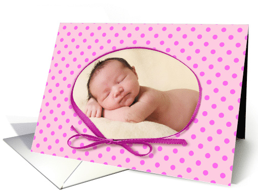 Photo card for baby girl announcement card (912593)