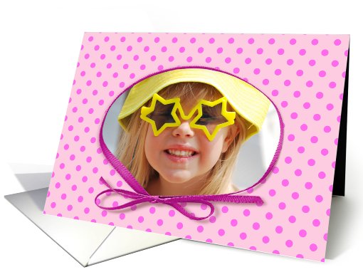 Polka dot photo card for girl's birthday card (912710)