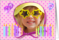 Sweet Sixteen Party Invitation photo card for girl card