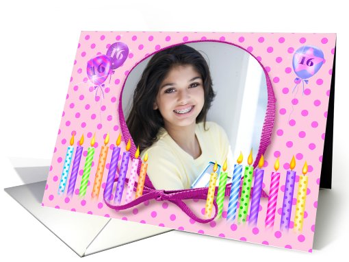 Sweet Sixteen surprise birthday photo card invitation card (912772)