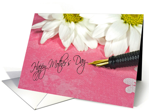 Mother's Day daisy message written with fountain pen card (914063)