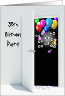 35th Surprise Birthday Party invitation with balloons card