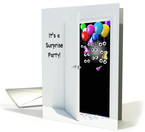 Anniversary Surprise Birthday Party invitation with balloons card