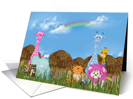 Jungle animals Thank You from the group card (915858)