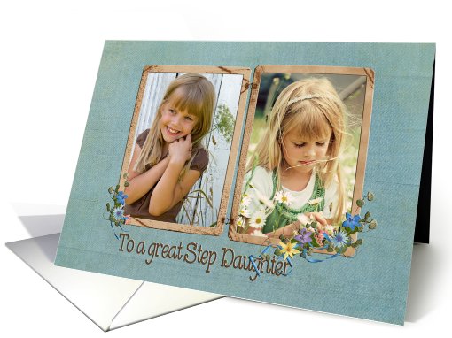 Vintage birthday photo card for step daughter card (917380)