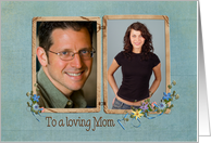 Vintage birthday photo card for Mom card