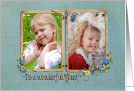 Vintage birthday photo card for Aunt card