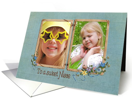 Vintage birthday photo card for Niece card (917393)