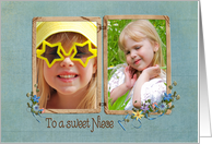 Vintage birthday photo card for Niece card