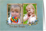 Vintage birthday photo card for Cousin card