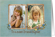 Vintage birthday photo card for Granddaughter card
