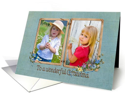 Vintage birthday photo card for Grandma card (917408)