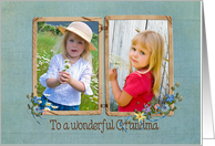 Vintage birthday photo card for Grandma card