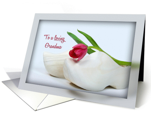 Dutch tulip on wooden shoe for Grandma's birthday card (919945)