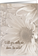 Wedding request from bride to walk down the aisle card