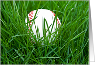 Baseball in grass for Nephew’s birthday card
