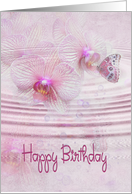 Butterfly on orchids for Birthday card