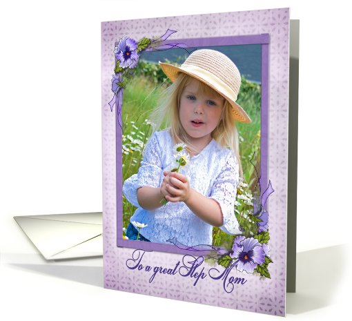 pansy photo card for Step Mom's Mother's Day card (924452)