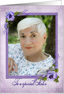 pansy photo card for sister’s birthday card