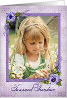 pansy photo card for Grandma’s birthday card