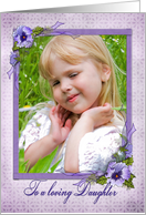 pansy photo card for Daughter’s birthday card