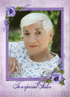Mother's Day for sister, pansy photo card frame with eyelet background