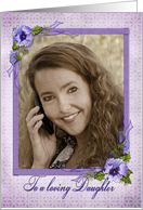 pansy photo card for Daughter on Mother’s Day card