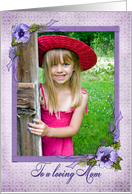 pansy photo card for Mom on Mother’s Day card