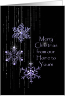 diamond Christmas snowflakes on black card