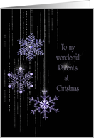 Christmas jeweled snowflakes for Parents card