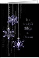 Christmas jeweled snowflakes for Minister card