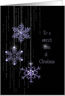Christmas jeweled snowflakes for Nana card