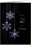 Christmas jeweled snowflakes for Mother card