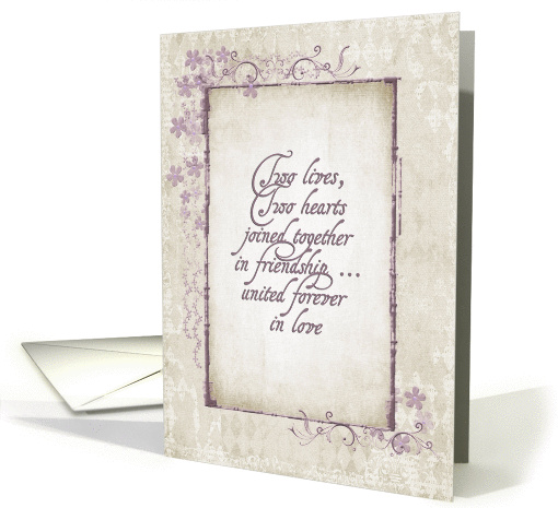 Vintage floral wedding frame with verse for sister card (925837)