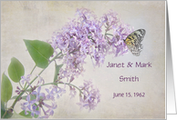 butterfly on lilacs for Vow Renewal invitation card