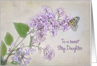 butterfly on lilacs for step daughter’s birthday card