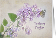 butterfly on lilacs for Daughter’s birthday card