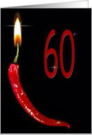 Flaming red pepper for 60th Birthday card